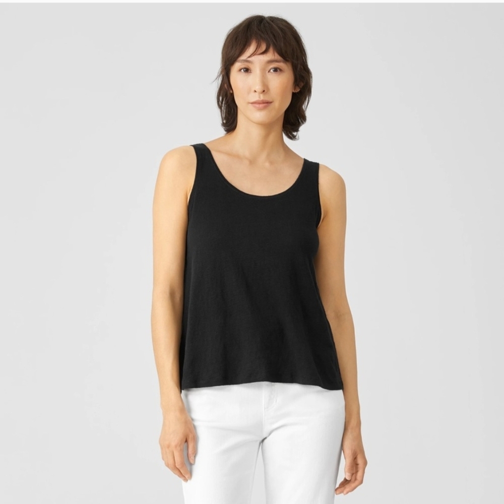 🖤 Eileen Fisher Organic Linen Classic Black Tank 🖤